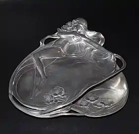 WMF Jugendstil pewter dish. Design no.232. c.1906