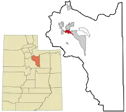 Location in Wasatch County and the state of Utah