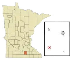 Location of Waldorf, Minnesota