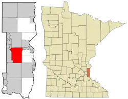 Location of the city of Lake Elmowithin Washington County, Minnesota
