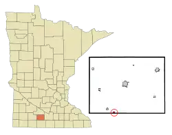 Location in Watonwan County and the state of Minnesota