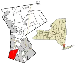 Location of Yonkers in Westchester County, New York