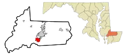 Location of Fruitland, Maryland