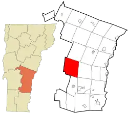 Location in Windsor County and the state of Vermont.