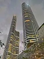 World One and World Crest at dusk