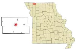 Location in Worth County and Missouri