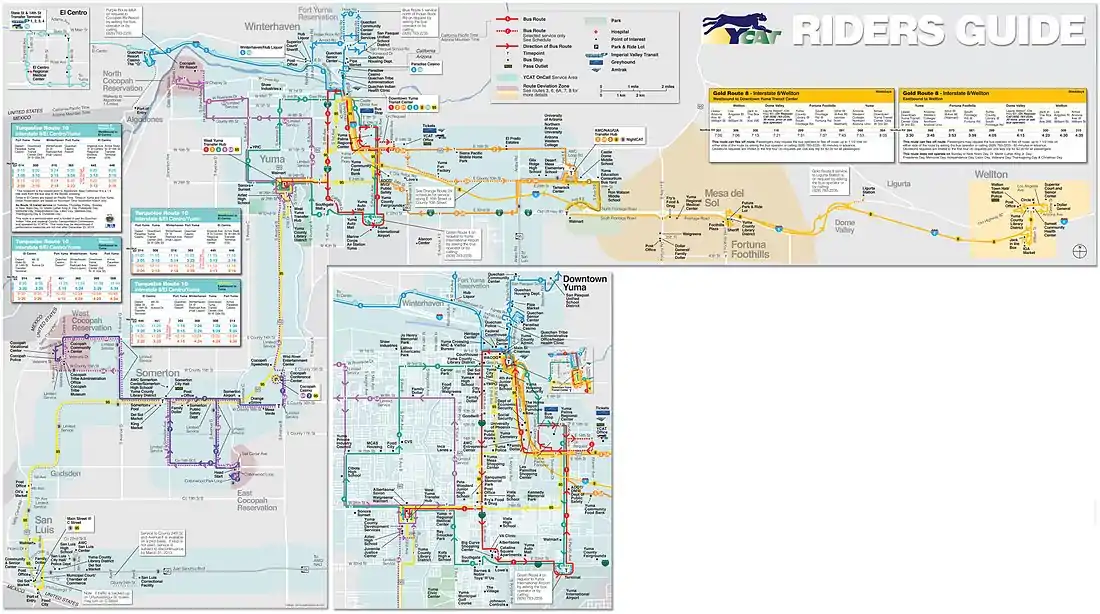 YCAT System Route Map - Effective January 14, 2013