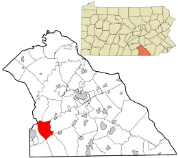Location in York County and the state of Pennsylvania.