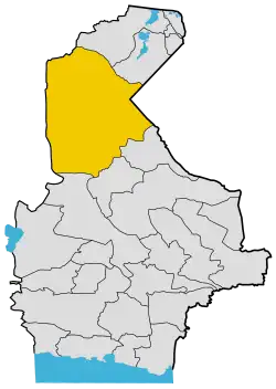 Location of Zahedan County in Sistan&nbsp;and&nbsp;Baluchestan province